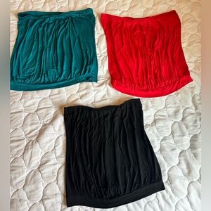Lot of 3 tube tops strapless tops XL